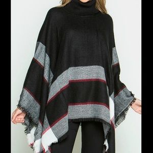 Ellie & Kate black turtleneck poncho